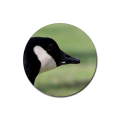 Goose, Black And White Rubber Coaster (round) 