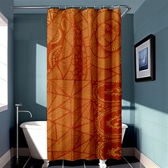 Burnt Amber Orange Brown Abstract Shower Curtain 36  X 72  (stall) 