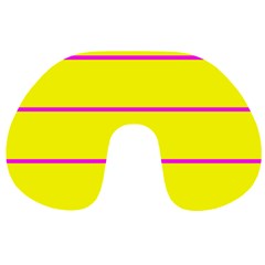 Background Image Horizontal Lines And Stripes Seamless Tileable Magenta Yellow Travel Neck Pillows