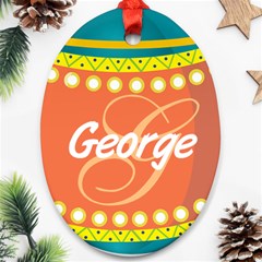 Easter Egg Hunter Oval Ornament