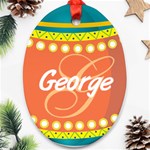 Easter Egg Hunter Oval Ornament Front