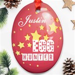 Easter Egg Hunter Oval Ornament Front