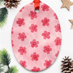 Watercolor Flower Patterns Ornament (oval)
