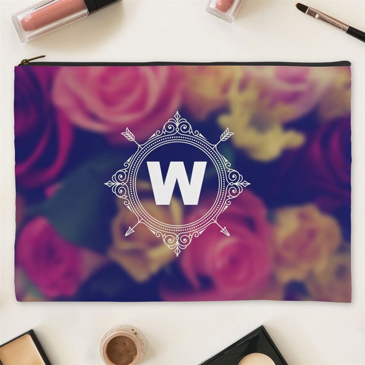 Vintage Monogram Flower Vintage Monogram Flower Cosmetic Bag (XXXL) 