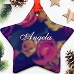 Vintage Monogram Flower Star Ornament (Two Sides) Front