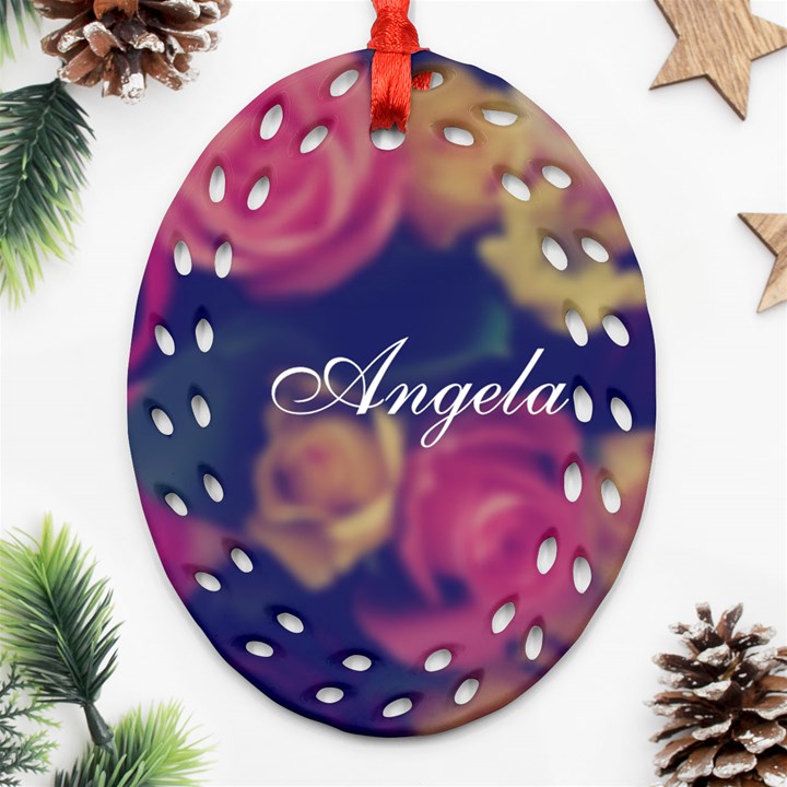 Vintage Monogram Flower Ornament (Oval Filigree)