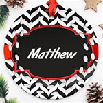 Pattern Black 1 Ornament (Round Filigree) Front
