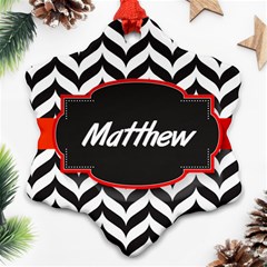 Pattern Black 1 Snowflake Ornament (two Sides)