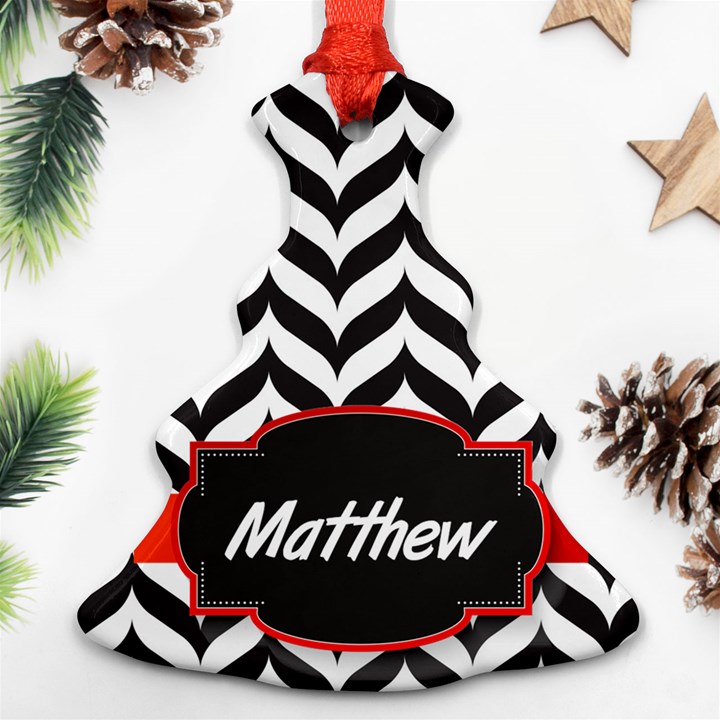 Pattern Black 1 Christmas Tree Ornament (Two Sides)