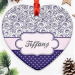 Pattern Purple 2 Heart Ornament (Two Sides) Front