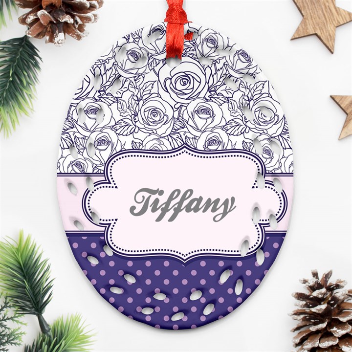 Pattern Purple 2 Oval Filigree Ornament (Two Sides)