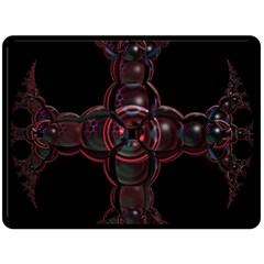Fractal Red Cross On Black Background Fleece Blanket (large) 