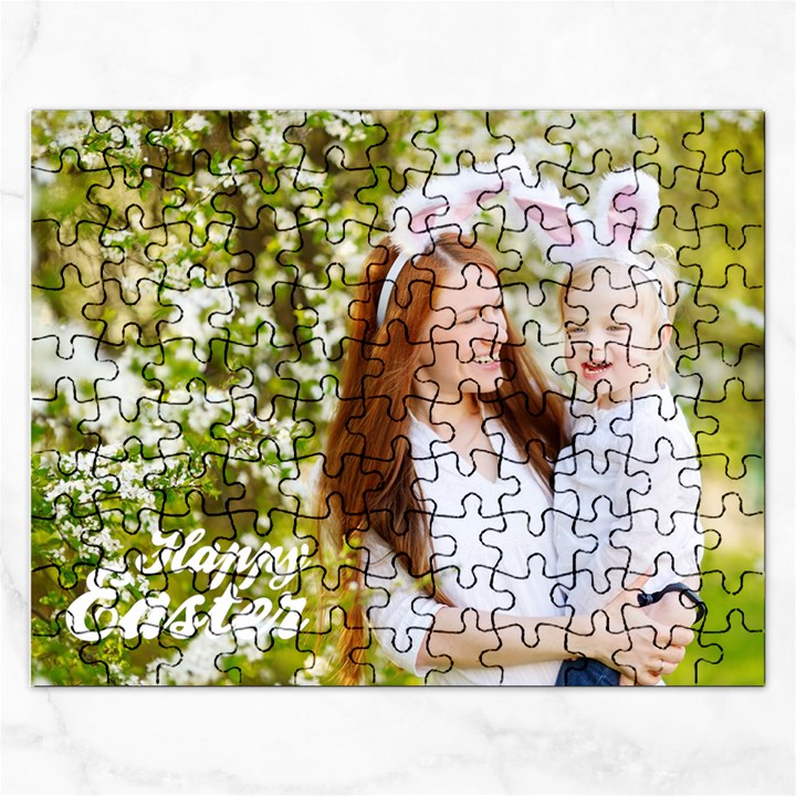 Happy Easter Family bunny Jigsaw Puzzle (Rectangle)