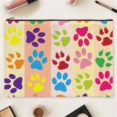 Colorful Animal Paw Prints Background Cosmetic Bag (xxxl) 