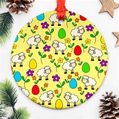 Easter Lamb Round Ornament (two Sides)