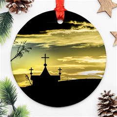 Graves At Side Of Road In Santa Cruz, Argentina Round Ornament (two Sides)