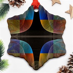 Black Cross With Color Map Fractal Image Of Black Cross With Color Map Ornament (snowflake)