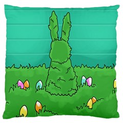 Rabbit Easter Green Blue Egg Large Cushion Case (one Side)