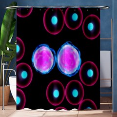 Cell Egg Circle Round Polka Red Purple Blue Light Black Shower Curtain 60  X 72  (medium) 