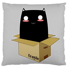 Black Cat In A Box Large Cushion Case (one Side)