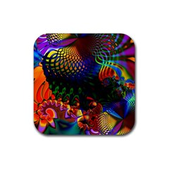 Colored Fractal Rubber Coaster (square) 