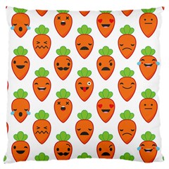 Seamless Background Carrots Emotions Illustration Face Smile Cry Cute Orange Large Cushion Case (two Sides)