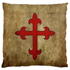 Crusader Cross Large Cushion Case (one Side)