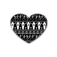 Halloween Pattern Rubber Coaster (heart) 