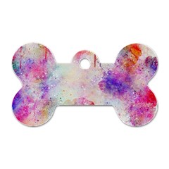 Watercolor Galaxy Purple Pattern Dog Tag Bone (one Side)