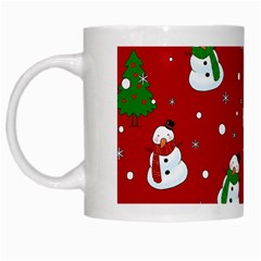 Snowman Pattern White Mugs