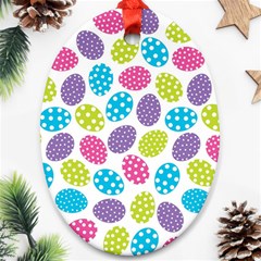Polka Dot Easter Eggs Ornament (oval)