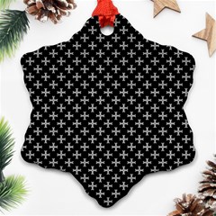 White Cross Snowflake Ornament (two Sides)