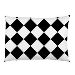 Grid Domino Bank And Black Pillow Case
