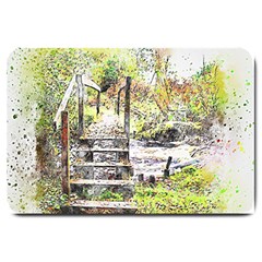 River Bridge Art Abstract Nature Large Doormat 