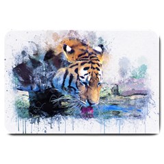 Tiger Drink Animal Art Abstract Large Doormat 