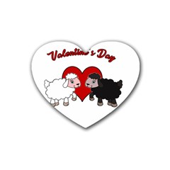 Valentines Day - Sheep  Rubber Coaster (heart) 