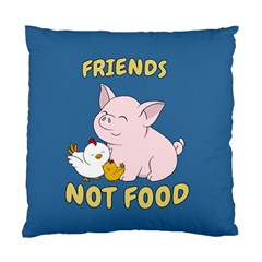 Friends Not Food - Cute Pig And Chicken Standard Cushion Case (two Sides)