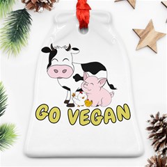 Friends Not Food - Cute Cow, Pig And Chicken Bell Ornament (two Sides)