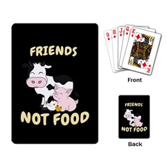 Friends Not Food - Cute Cow, Pig And Chicken Playing Card