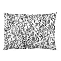 Elio s Shirt Faces In Black Outlines On White Pillow Case