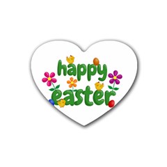 Happy Easter Rubber Coaster (heart) 