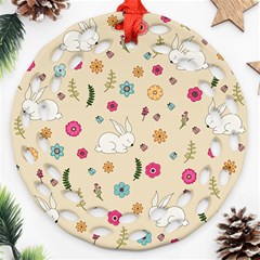 Easter Bunny  Round Filigree Ornament (two Sides)