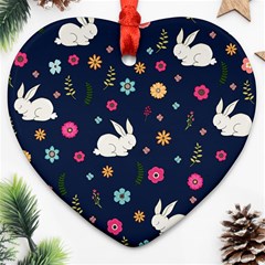 Easter Bunny  Heart Ornament (two Sides)