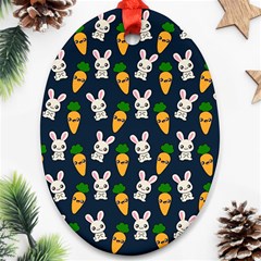 Easter Kawaii Pattern Ornament (oval)