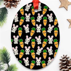Easter Kawaii Pattern Ornament (oval)