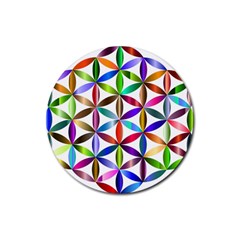 Flower Of Life Sacred Geometry Rubber Coaster (round) 