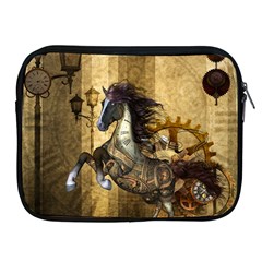 Awesome Steampunk Horse, Clocks And Gears In Golden Colors Apple Ipad 2/3/4 Zipper Cases