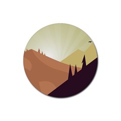 Sky Art Silhouette Panoramic Rubber Coaster (round) 