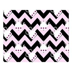 Pink Teapot Chevron Double Sided Flano Blanket (large) 
