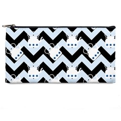 Blue Teapot Chevron Pencil Cases